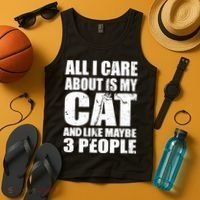 All I Care About Is My Cat And Like 3 People Tank Top thumb 4