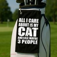 All I Care About Is My Cat And Like 3 People Golf Towel thumb 2