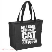 All I Care About Is My Cat And Like 3 People Tote Bag thumb 2