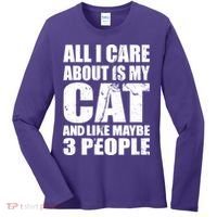 All I Care About Is My Cat And Like 3 People Women's Long Sleeve Shirt thumb 0