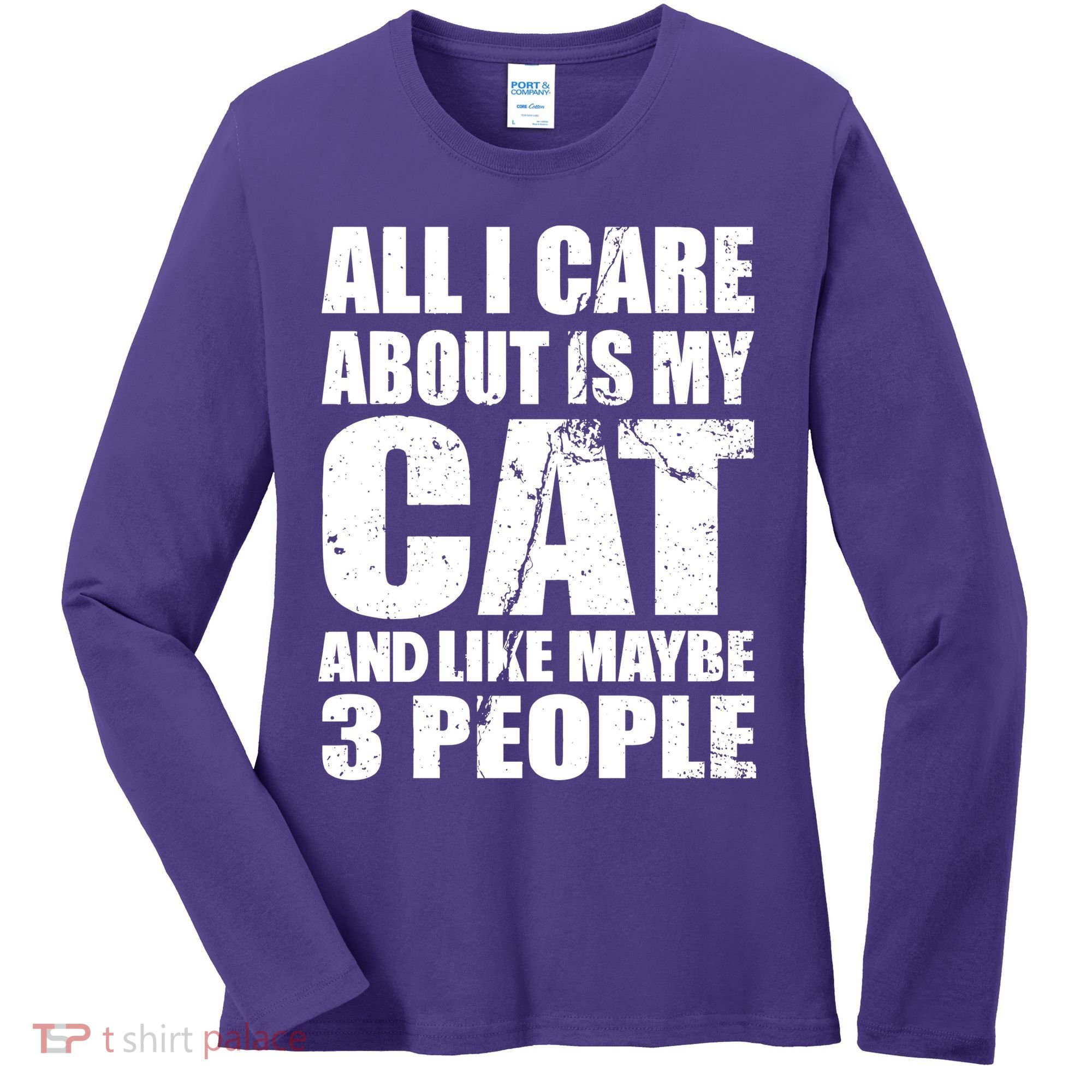 All I Care About Is My Cat And Like 3 People Women's Long Sleeve Shirt