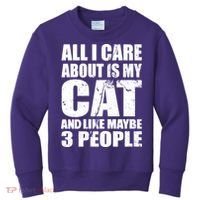 All I Care About Is My Cat And Like 3 People Kids Sweatshirt thumb 0