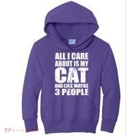 All I Care About Is My Cat And Like 3 People Kids Hoodie thumb 0