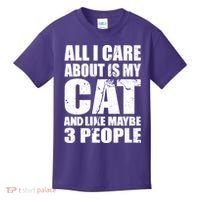 All I Care About Is My Cat And Like 3 People Kids T-Shirt thumb 0