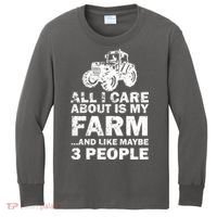 All I Care About is My Farm & Like 3 People Kids Long Sleeve Shirt thumb 0