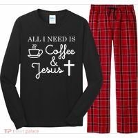 All I Need is Coffee and Jesus Long Sleeve Pajama Set thumb 0