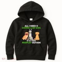 All I Need Is Coffee And My Dog Kids Hoodie thumb 0