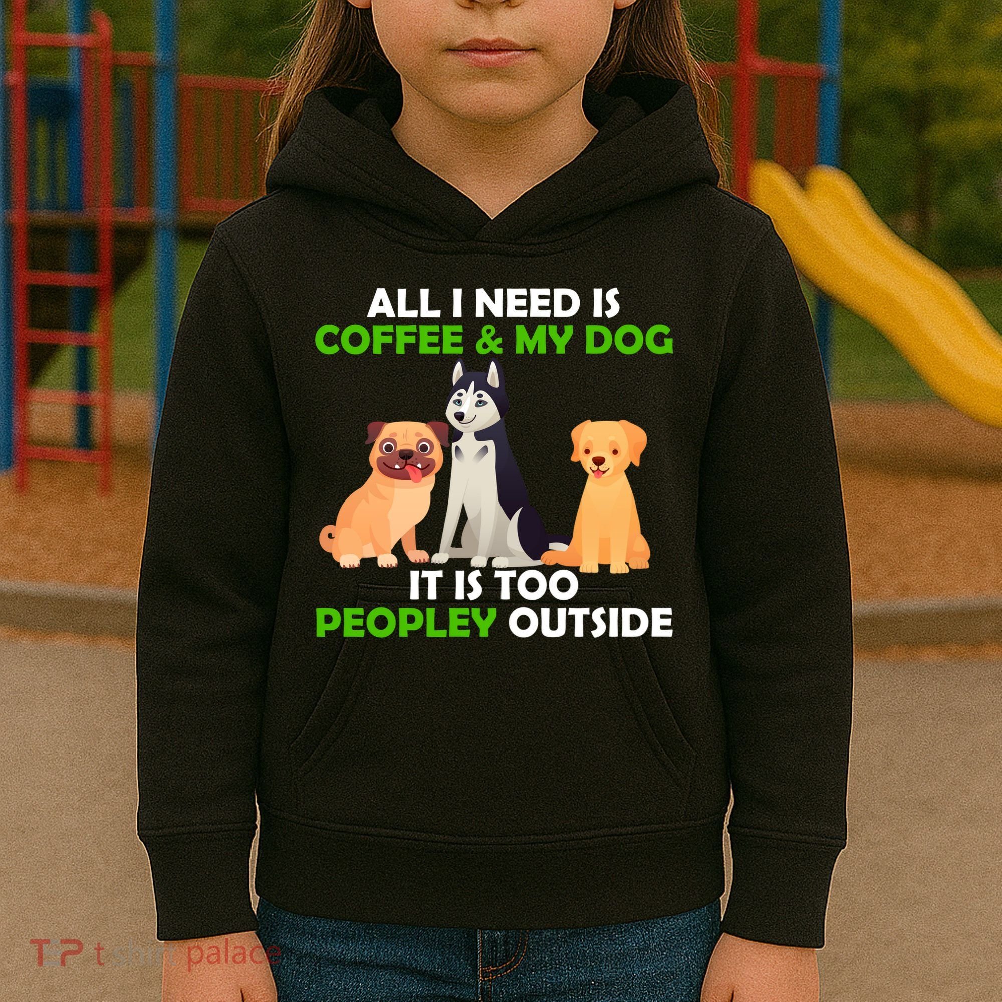 All I Need Is Coffee And My Dog Kids Hoodie