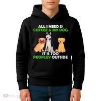 All I Need Is Coffee And My Dog Kids Hoodie thumb 4
