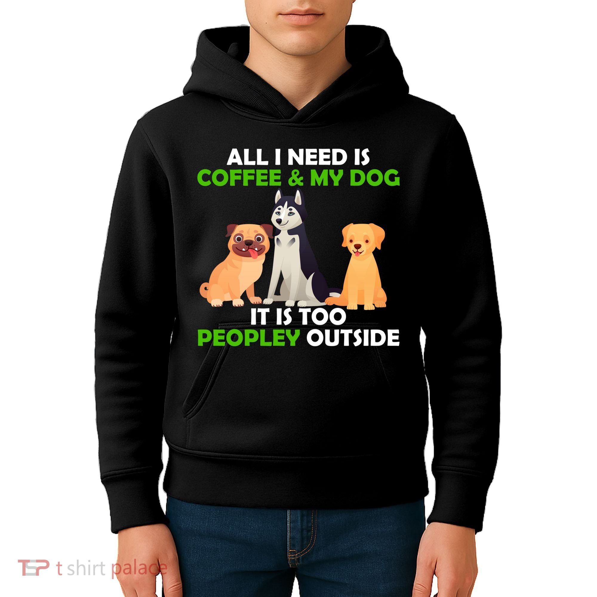 All I Need Is Coffee And My Dog Kids Hoodie