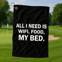 All I Need Is Wifi Food  Golf Towel thumb 1