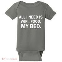 All I Need Is Wifi Food  Baby Bodysuit thumb 0