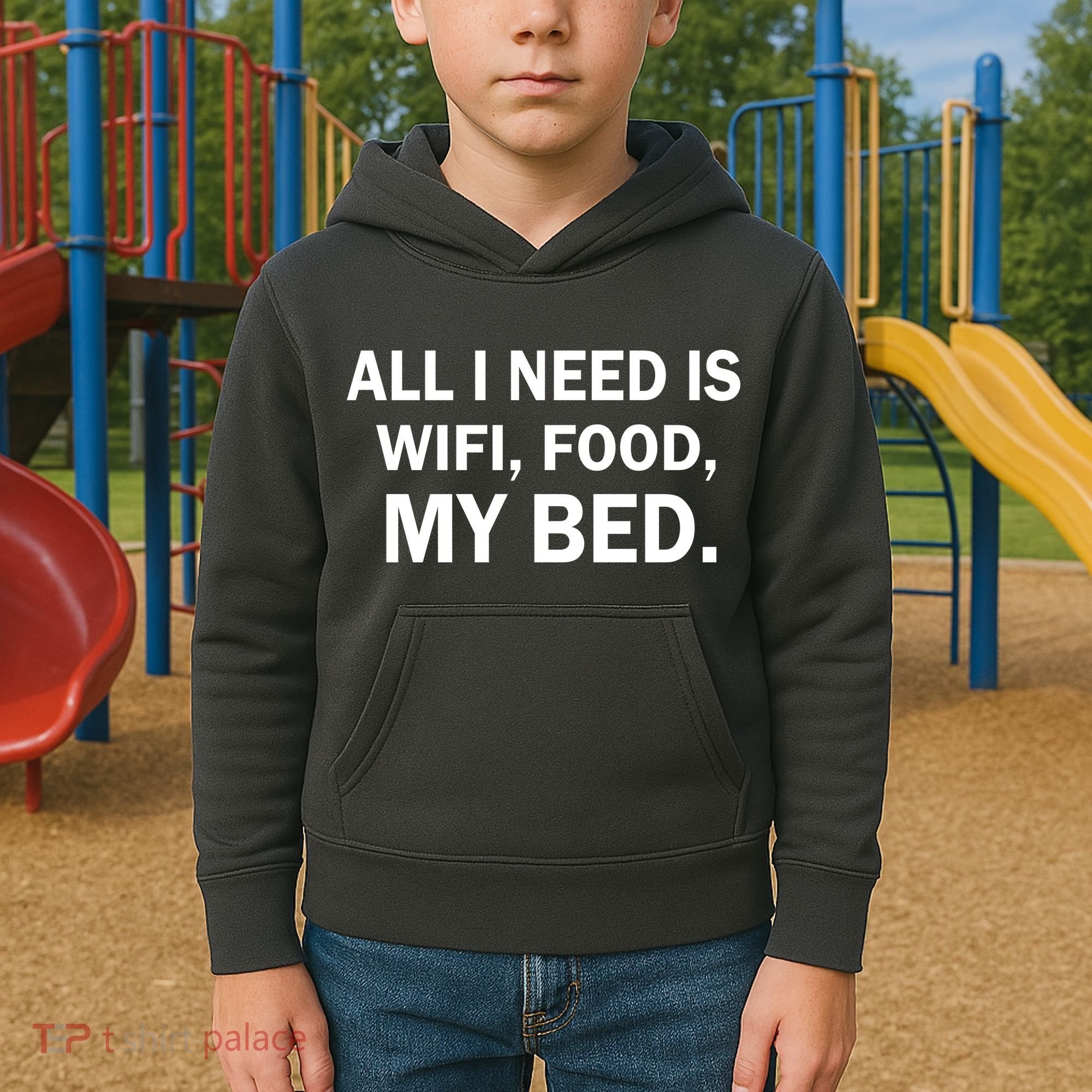 All I Need Is Wifi Food  Kids Hoodie