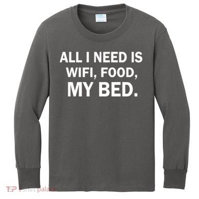 All I Need Is Wifi Food  Kids Long Sleeve Shirt