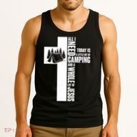 All I Need Today Is Camping And Whole Lot Of Jesus Tank Top thumb 3