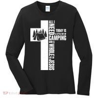 All I Need Today Is Camping And Whole Lot Of Jesus Women's Long Sleeve Shirt thumb 0