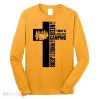 All I Need Today Is Camping And Whole Lot Of Jesus Long Sleeve Shirt thumb 0