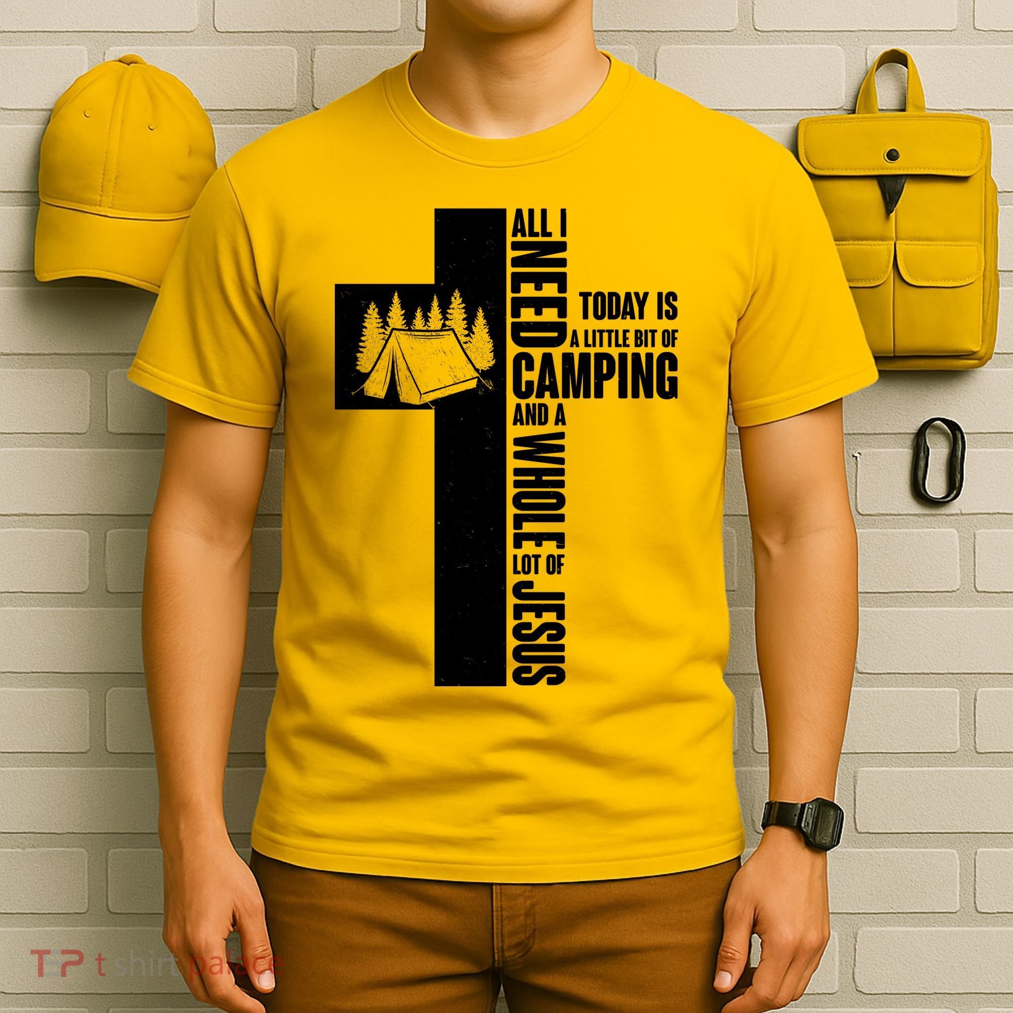 All I Need Today Is Camping And Whole Lot Of Jesus T-Shirt