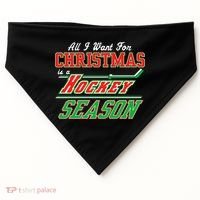 All I Want For Christmas Is A Hockey Season USA-Made Doggie Bandana thumb 0