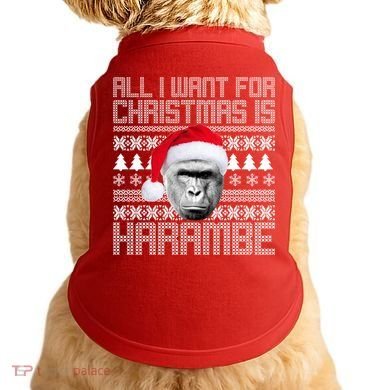 All I Want for Christmas is Harambe Ugly Sweater Design Doggie Tank