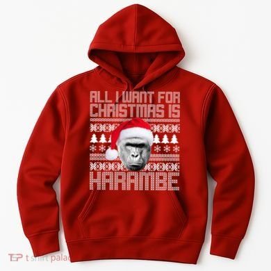 All I Want for Christmas is Harambe Ugly Sweater Design Hoodie