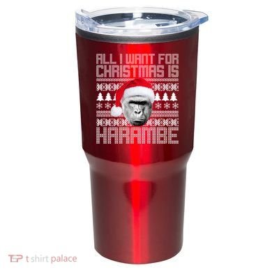 All I Want for Christmas is Harambe Ugly Sweater Design Tumbler