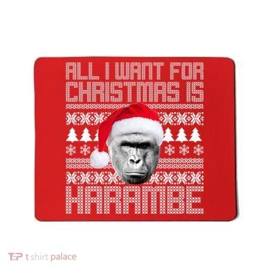All I Want for Christmas is Harambe Ugly Sweater Design Mousepad