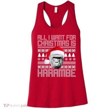 All I Want for Christmas is Harambe Ugly Sweater Design Women's Tank Top