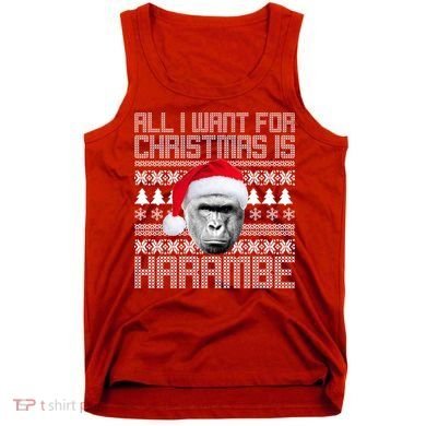 All I Want for Christmas is Harambe Ugly Sweater Design Tank Top