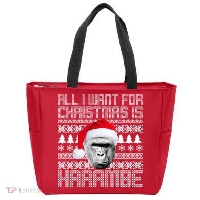 All I Want for Christmas is Harambe Ugly Sweater Design Tote Bag