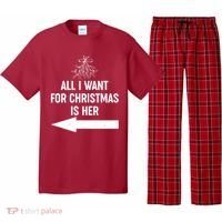 All I Want For Christmas Is Her Matching Couples Pajama Set thumb 0