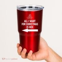 All I Want For Christmas Is Her Matching Couples Tumbler thumb 2