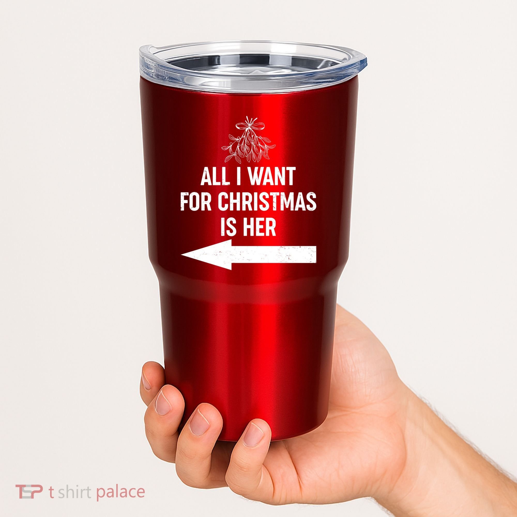 All I Want For Christmas Is Her Matching Couples Tumbler