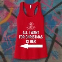 All I Want For Christmas Is Her Matching Couples Women's Tank Top thumb 3