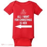 All I Want For Christmas Is Her Matching Couples Baby Bodysuit thumb 0