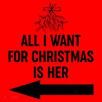 All I Want For Christmas Is Her Matching Couples Santa Hat thumb 1