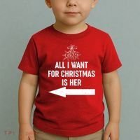 All I Want For Christmas Is Her Matching Couples Toddler T-Shirt thumb 2