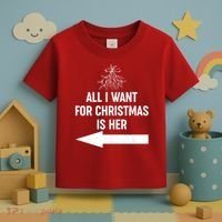 All I Want For Christmas Is Her Matching Couples Toddler T-Shirt thumb 3