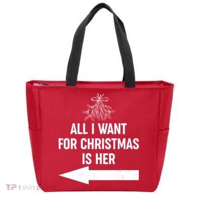 All I Want For Christmas Is Her Matching Couples Tote Bag