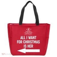 All I Want For Christmas Is Her Matching Couples Tote Bag thumb 0