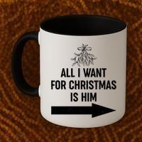 All I Want For Christmas Is Him Matching Couples Coffee Mug thumb 2