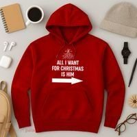 All I Want For Christmas Is Him Matching Couples Hoodie thumb 3