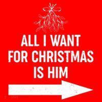 All I Want For Christmas Is Him Matching Couples Ornament thumb 1