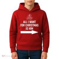 All I Want For Christmas Is Him Matching Couples Kids Hoodie thumb 4