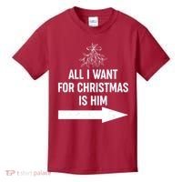 All I Want For Christmas Is Him Matching Couples Kids T-Shirt thumb 0