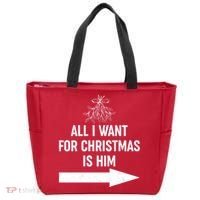 All I Want For Christmas Is Him Matching Couples Tote Bag thumb 0