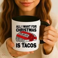 All I Want For Christmas Is Tacos Funny Coffee Mug thumb 3