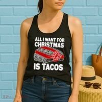 All I Want For Christmas Is Tacos Funny Women's Tank Top thumb 2