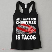 All I Want For Christmas Is Tacos Funny Women's Tank Top thumb 3