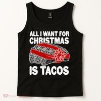 All I Want For Christmas Is Tacos Funny Tank Top thumb 2